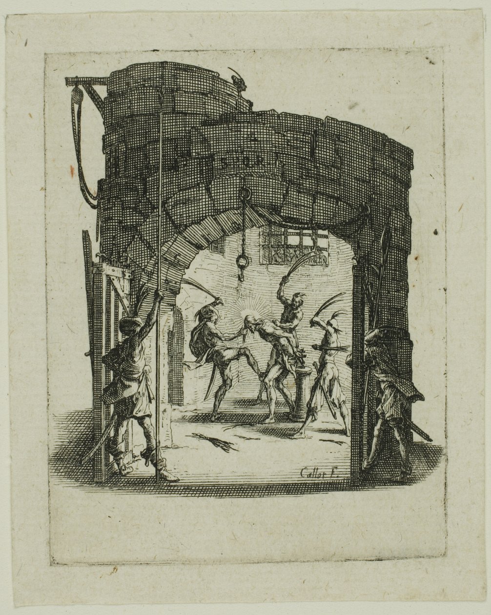 Bičování, z Malé vášně od Jacques Callot