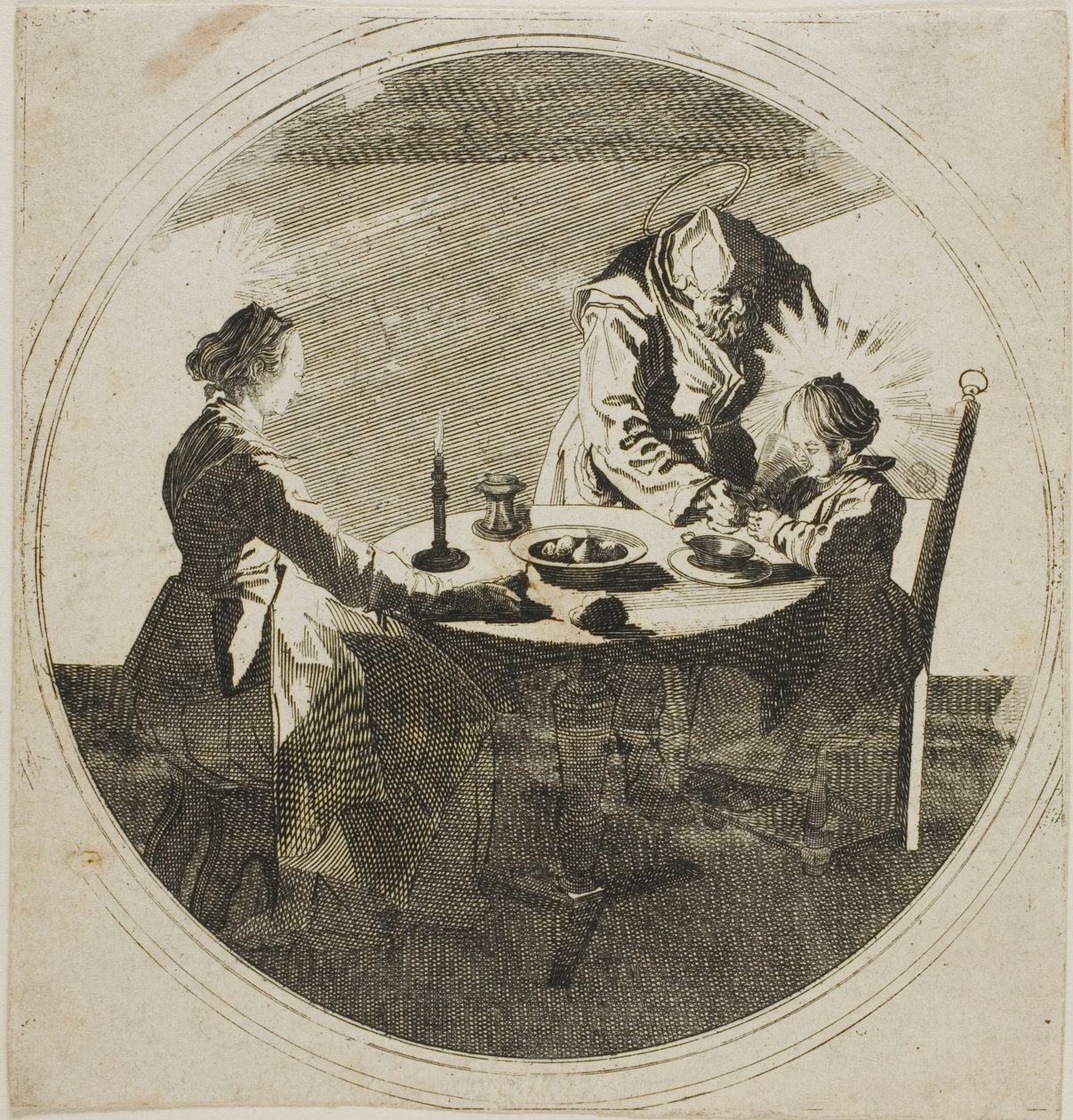 Svatá rodina u stolu od Jacques Callot
