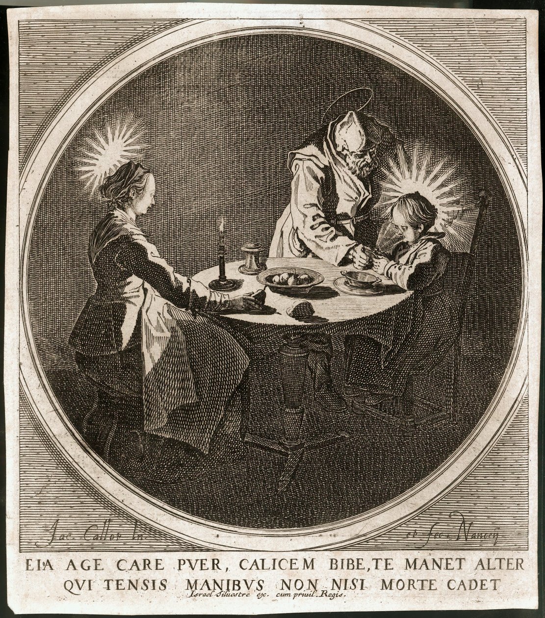 Svatá rodina u stolu ... (rytina) od Jacques Callot