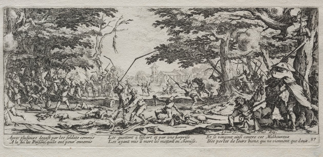 The Large Miseries of War: Rolnická pomsta od Jacques Callot