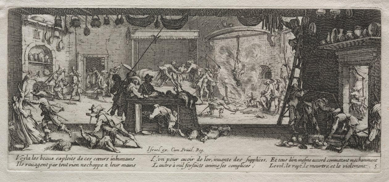 The Large Miseries of War: Pillaging, 1633. od Jacques Callot