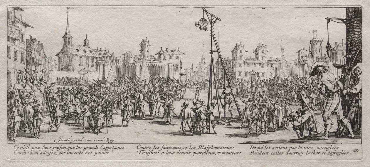 Velká bída války: Strappado od Jacques Callot