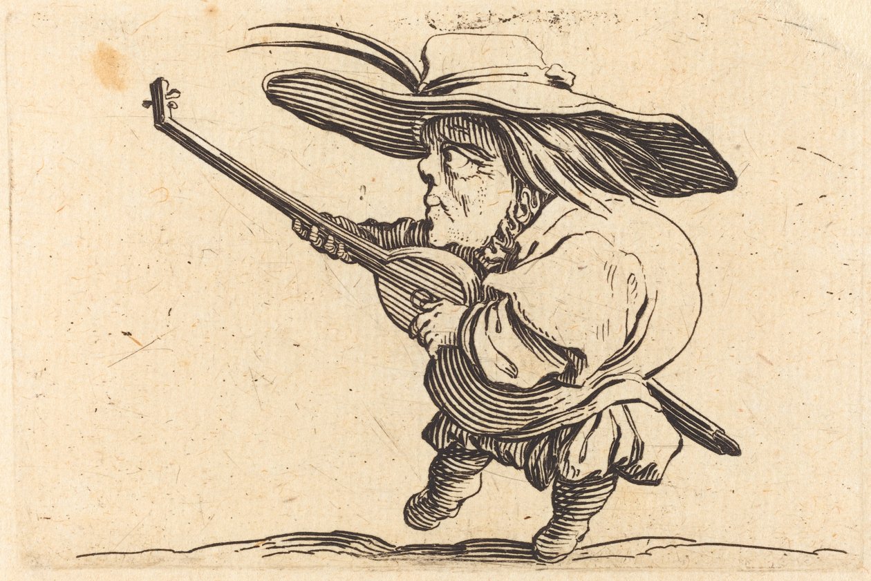 Lute Player, c. 1622. od Jacques Callot