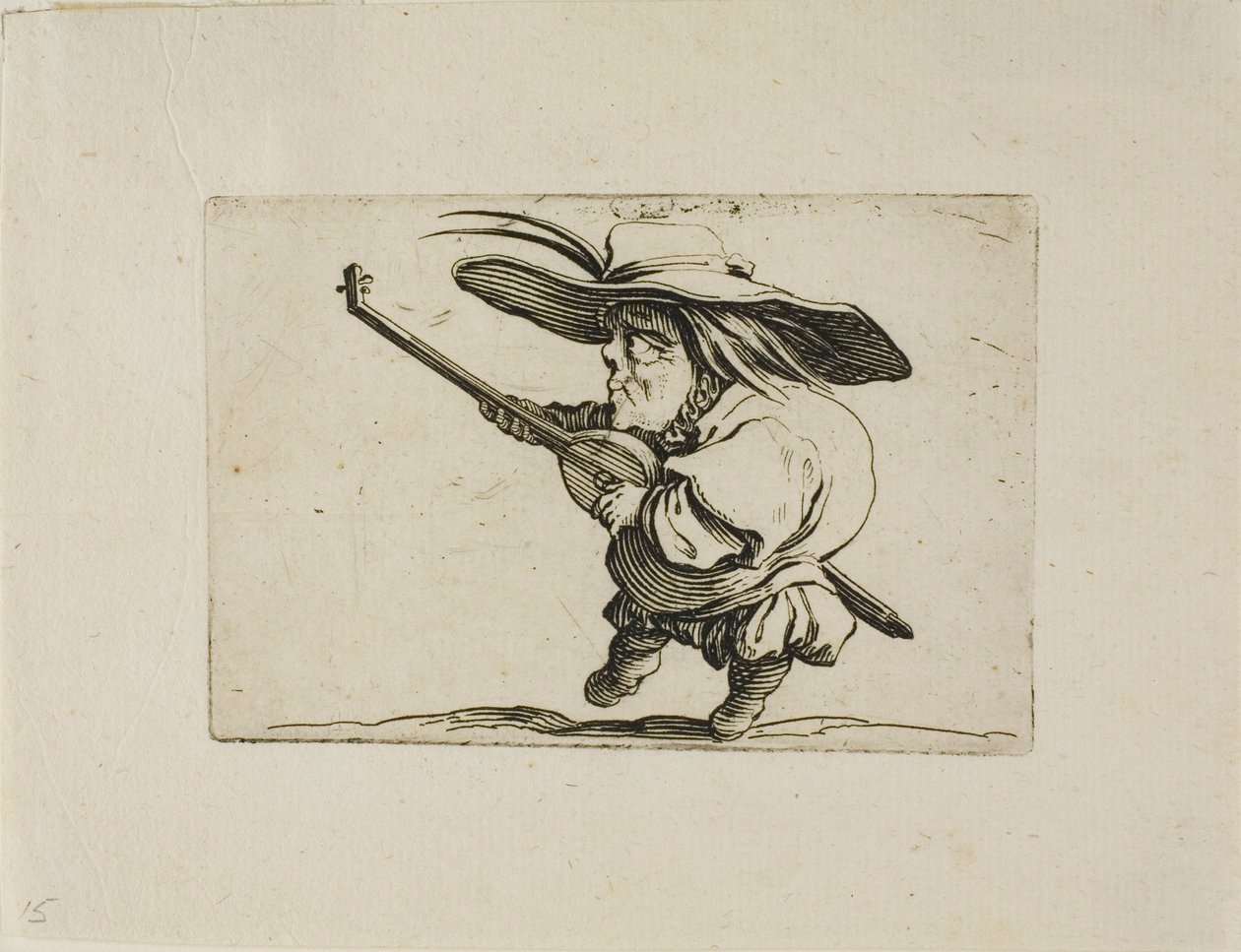 Lute Player, od Varie Figure Gobbi od Jacques Callot