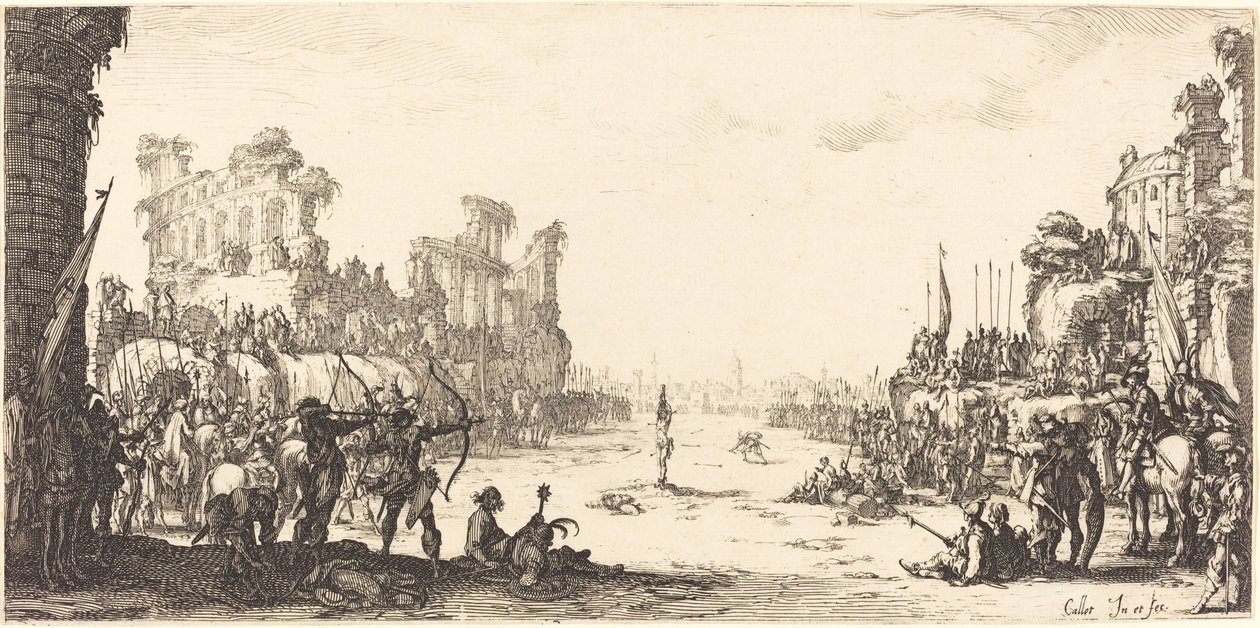The Ordeal by Arrows (Saint Sebastian) od Jacques Callot