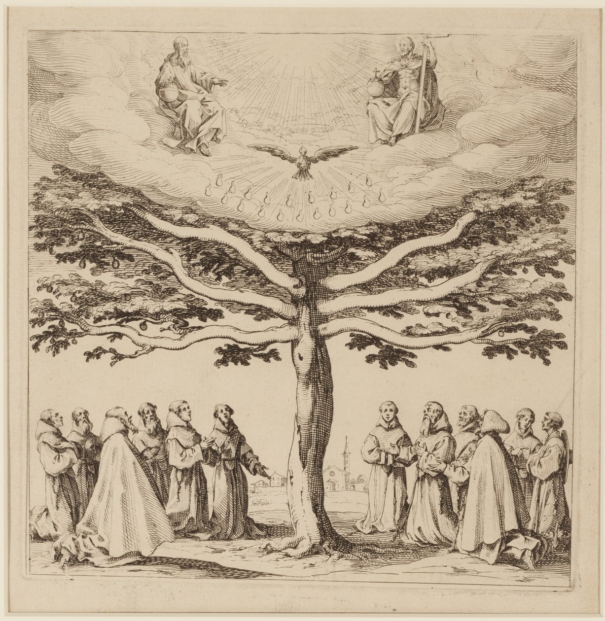 Strom svatého Františka, kolem roku 1619 (lept) od Jacques Callot