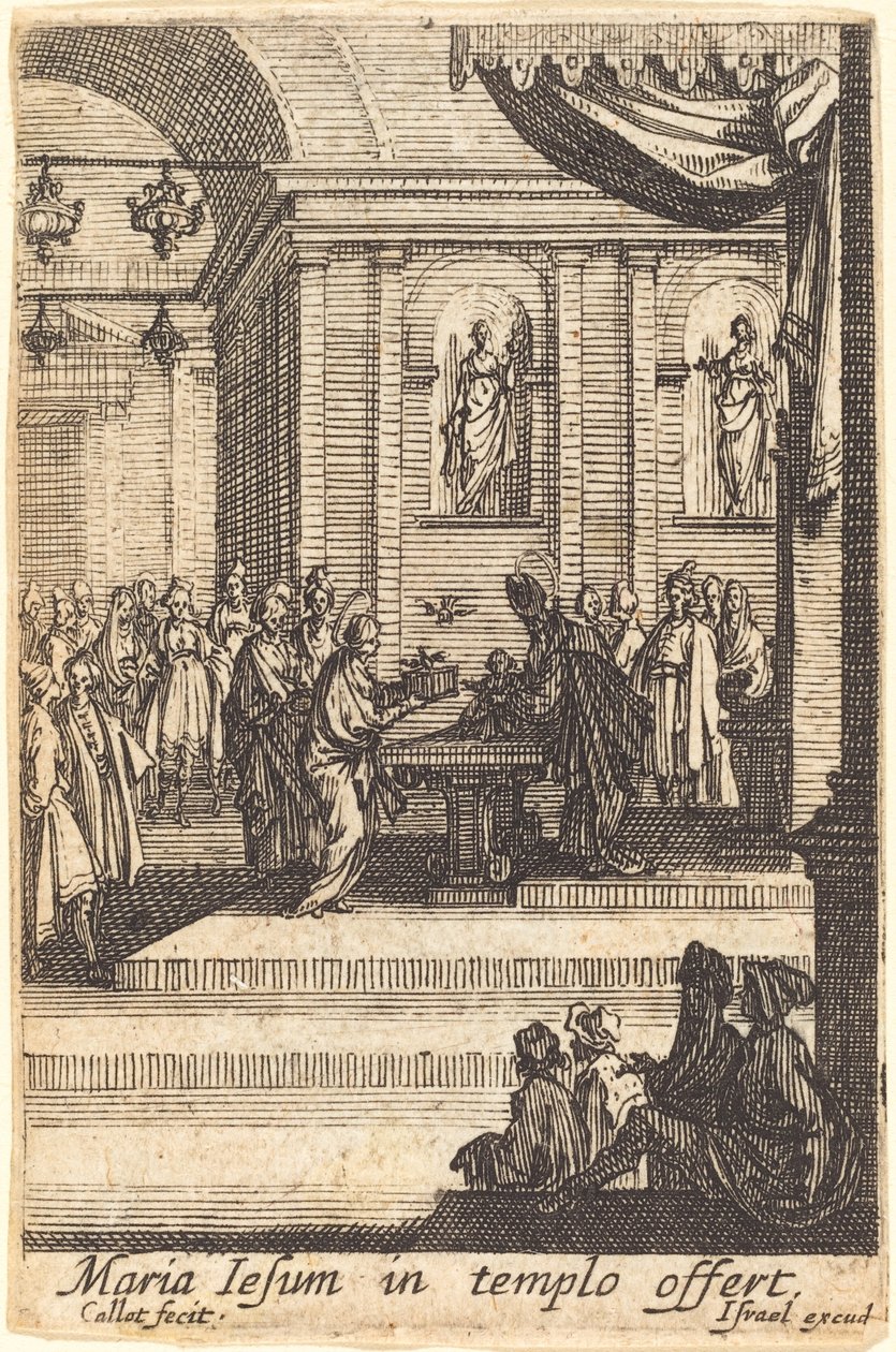 Panna představuje Ježíše v chrámu od Jacques Callot