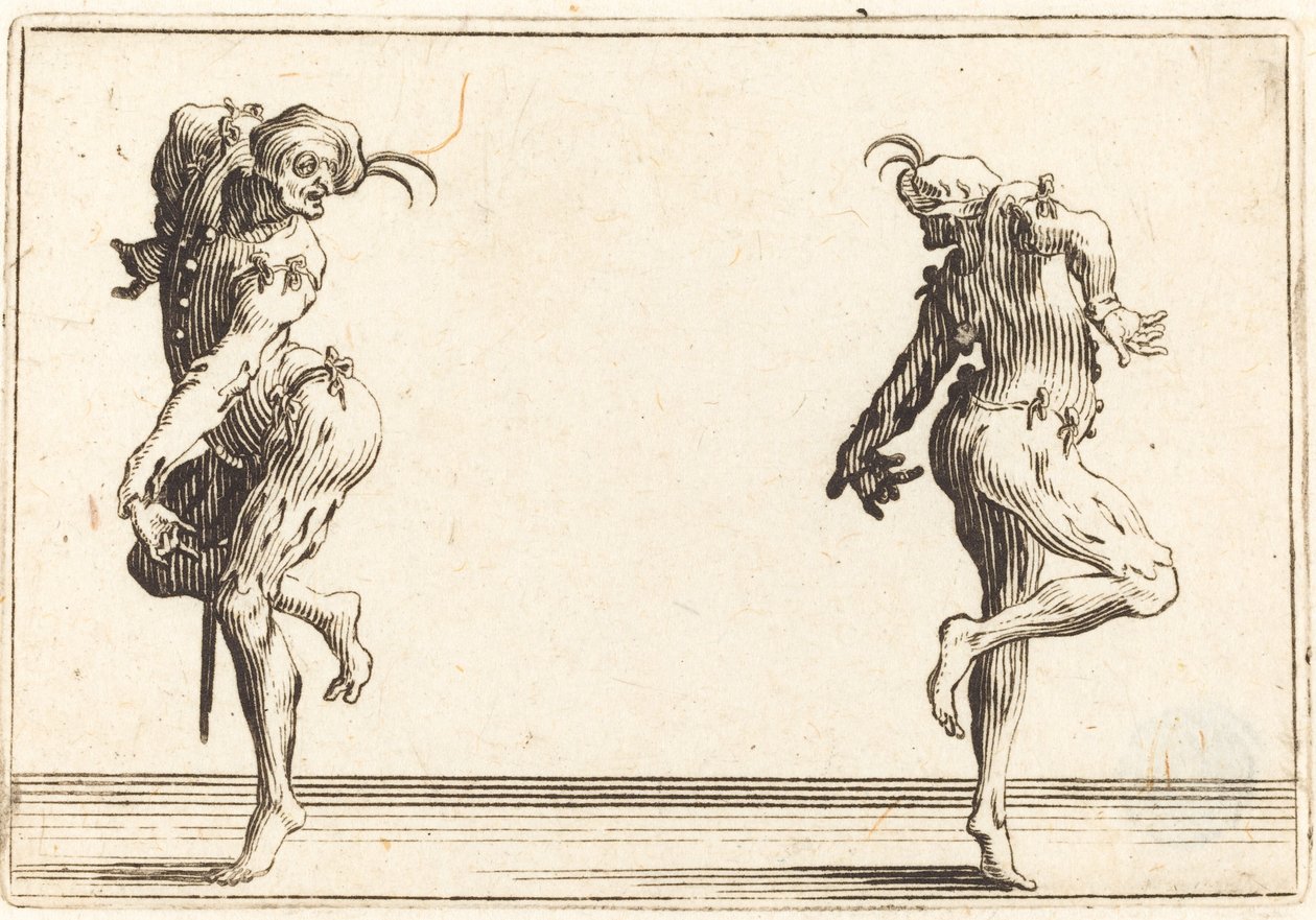 Two Pantaloons Dancing, c. 1622. od Jacques Callot