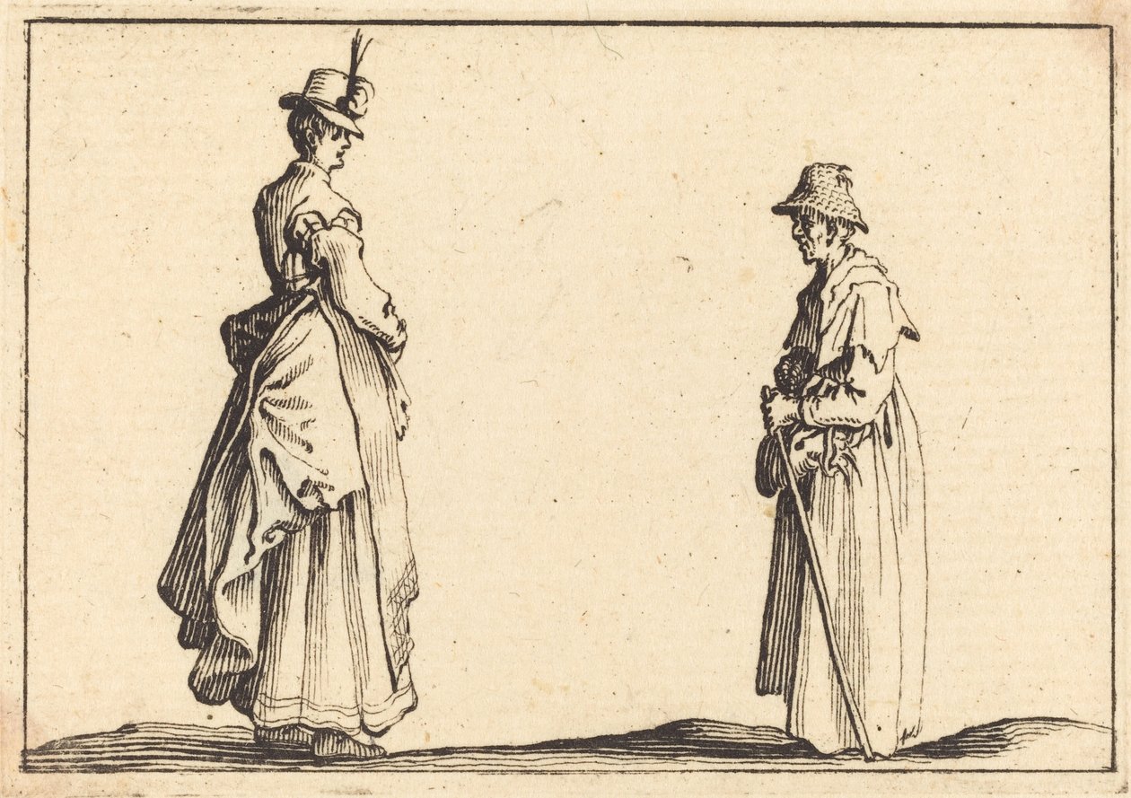 Dvě ženy v profilu, c. 1617. od Jacques Callot