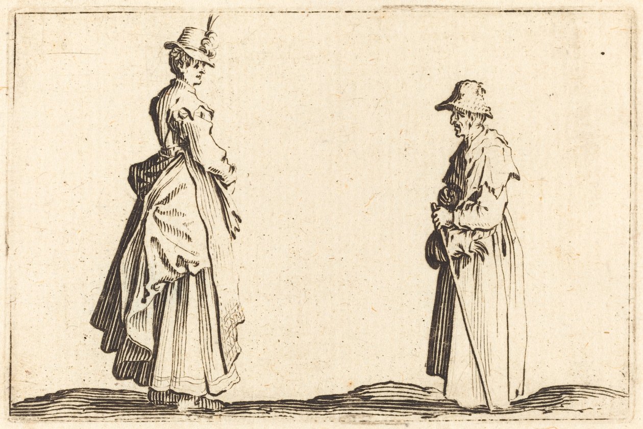 Dvě ženy v profilu, c. 1622. od Jacques Callot