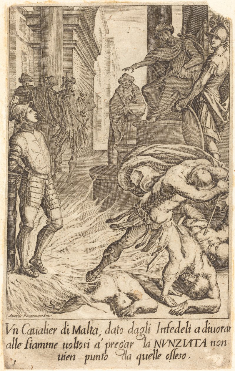 Maltézský rytíř od Jacques Callot after Antonio Circignani