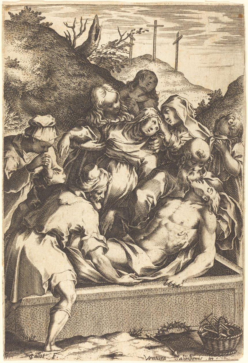 Pohřeb od Jacques Callot after Ventura Salimbeni