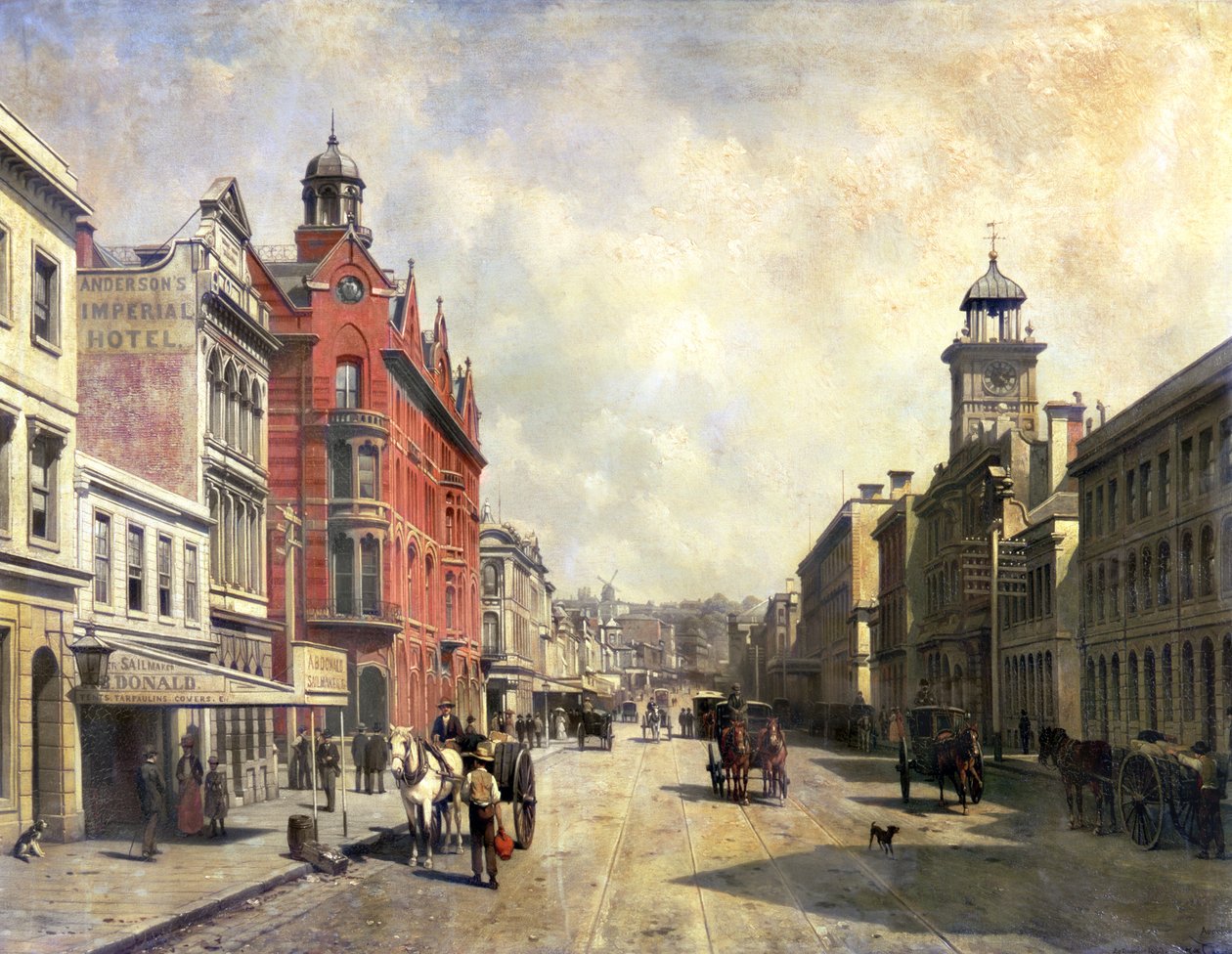 Pohled na Queen Street, Auckland od Jacques Carabain