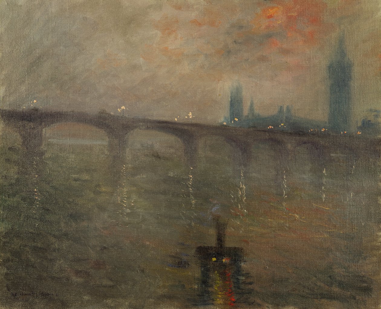 Večer, Westminster z mostu Waterloo od Jacques Emile Blanche