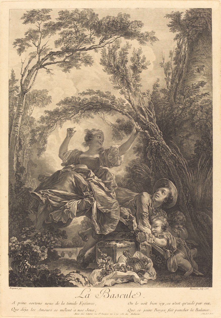 Houpačka od Jacques Firmin Beauvarlet after Jean Honoré Fragonard