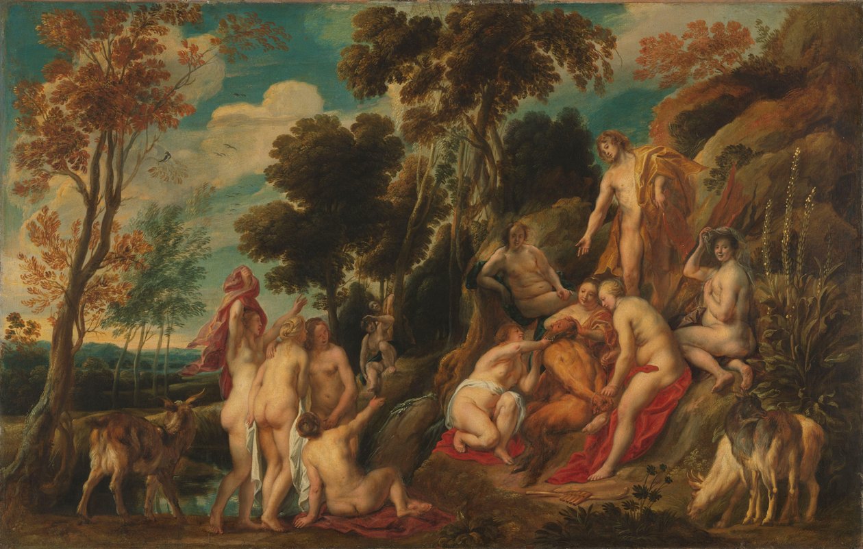 Pánev potrestaná nymfami od Jacques Jordaens