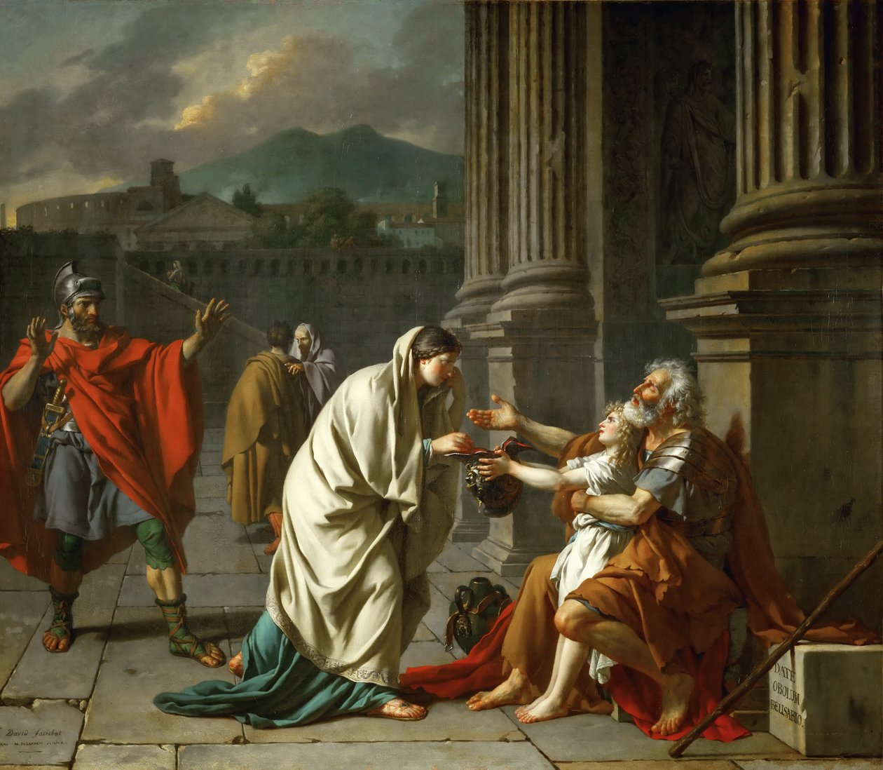 Belisarius prosí o almužnu od Jacques Louis David