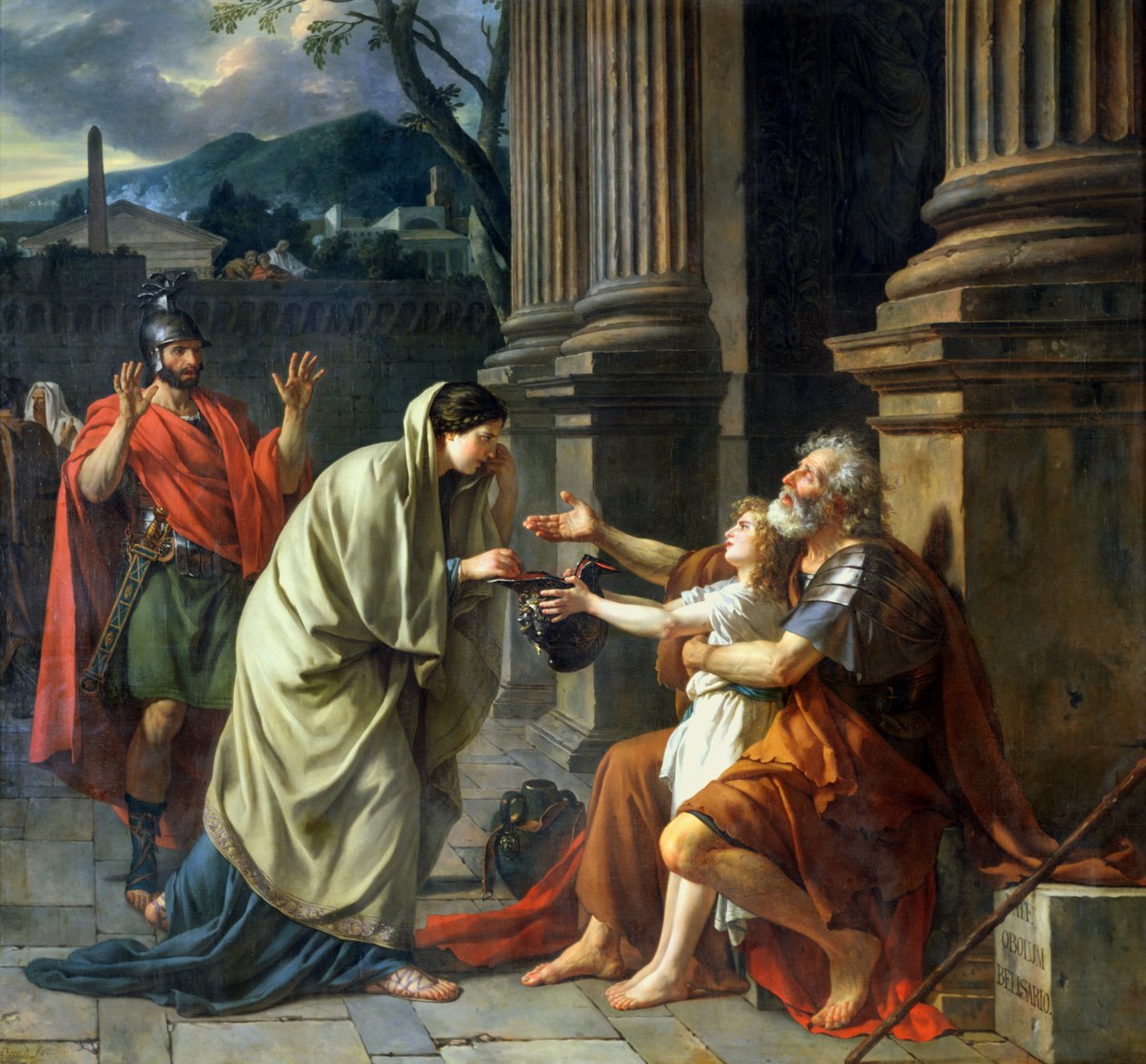Belisarius prosí o almužnu, 1781 od Jacques Louis David