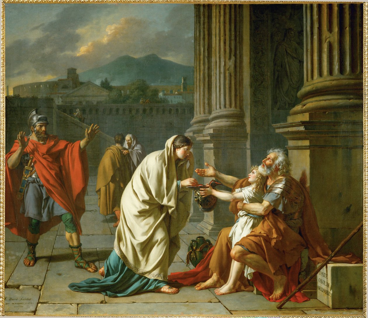 Belisarius žebrá o almužnu... od Jacques Louis David