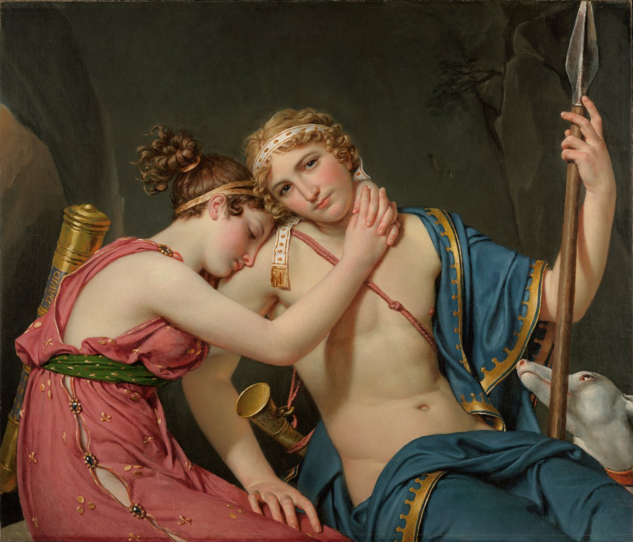 Rozloučení Telemacha a Eucharis od Jacques Louis David