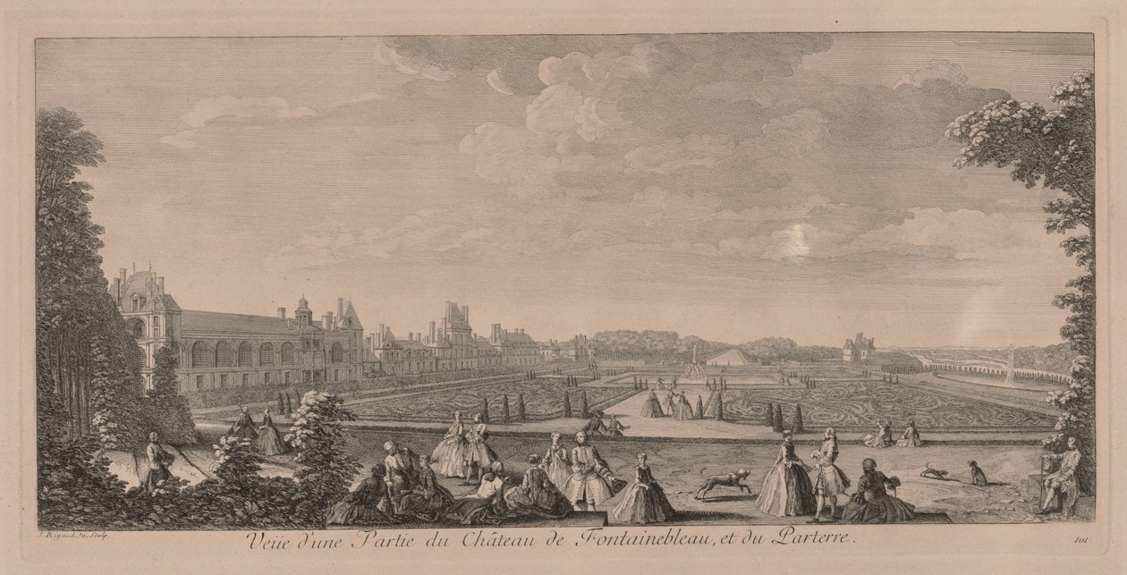 Zámek Fontainebleau a zahrady od Jacques Rigaud