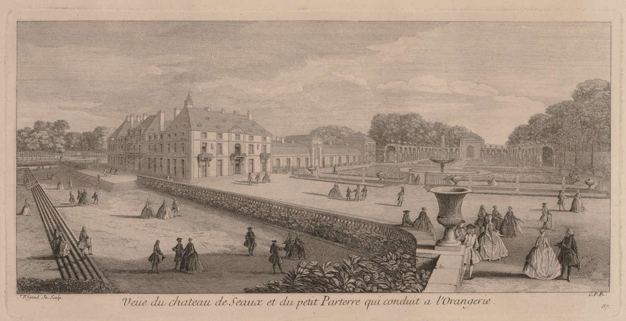 Zámek a zahrada v Seaux. od Jacques Rigaud