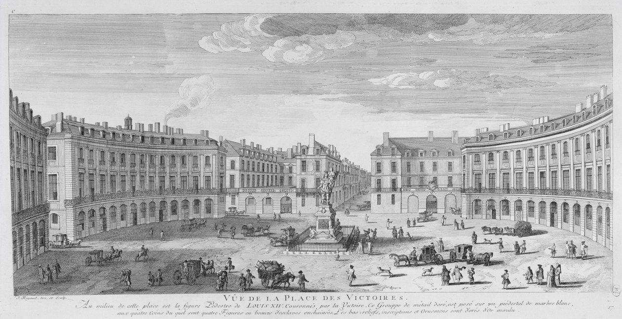 Place des Victoires, Paříž (rytina) od Jacques Rigaud