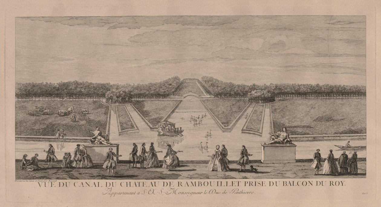 Zámek z kanálu v Rambouillet od Jacques Rigaud