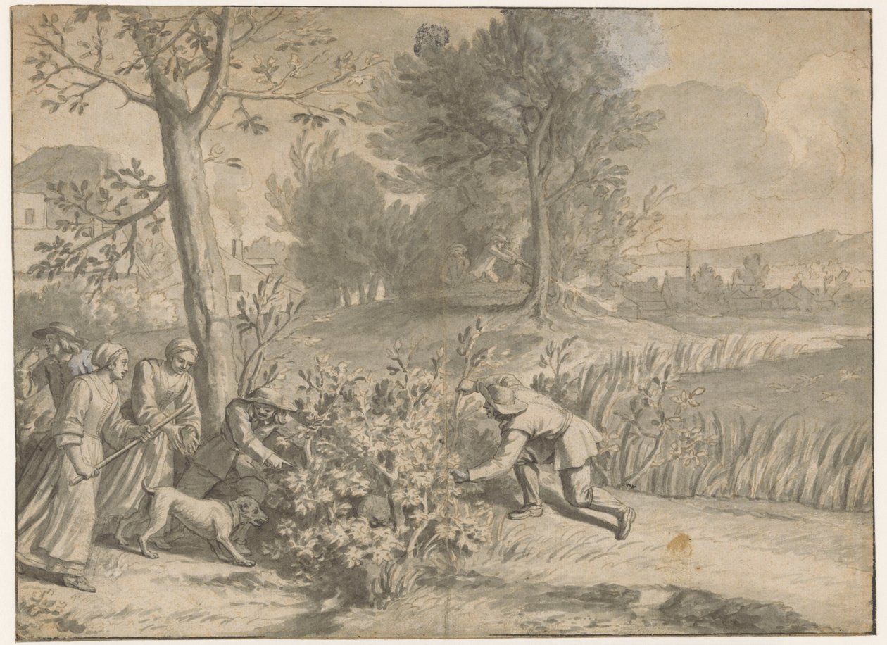 Lov králíků a kachen od Jacques Stella (attributed to)