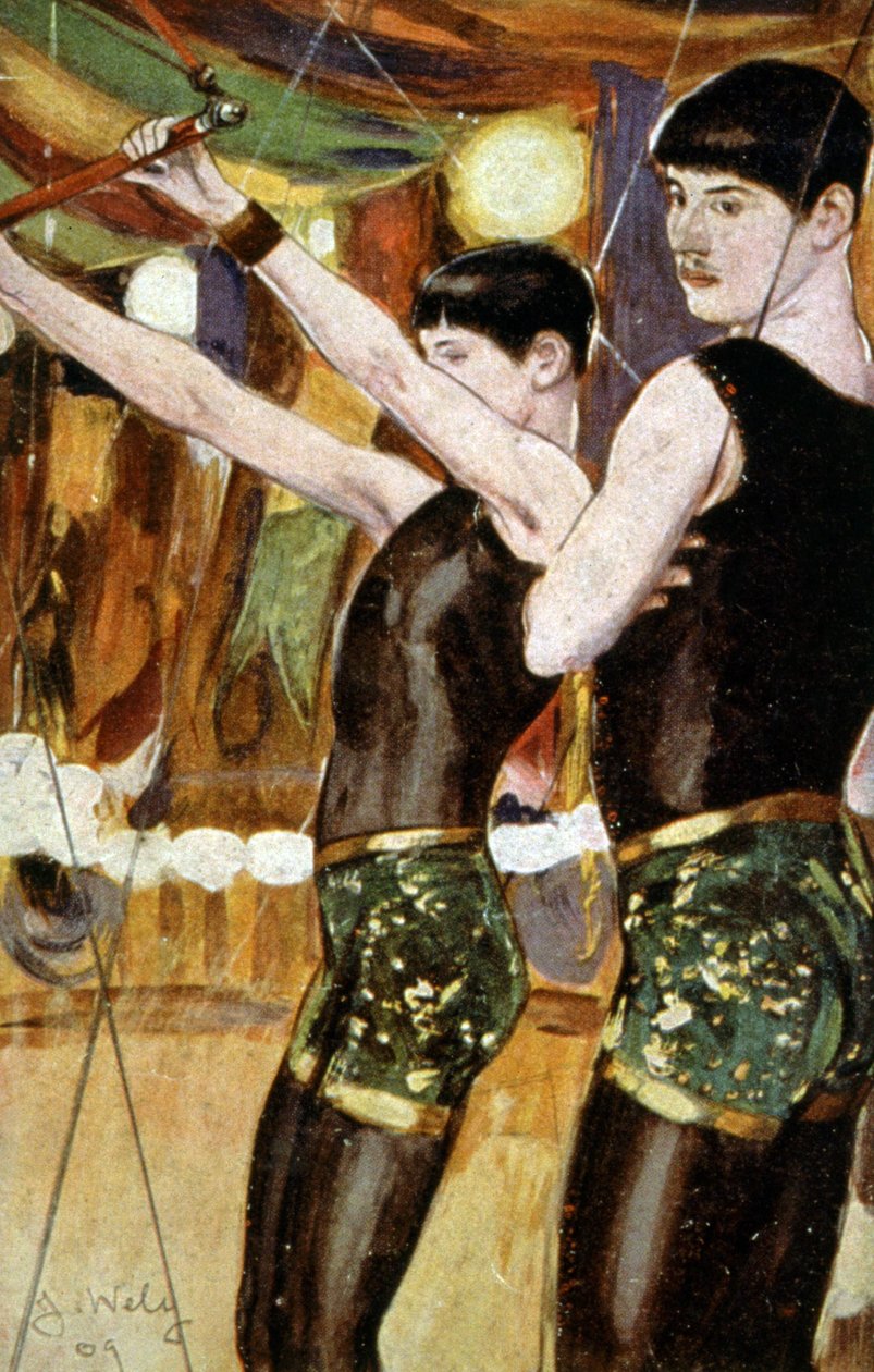 Ekvilibristé v cirkuse (bratři Zemgannovi) od Jacques Wely