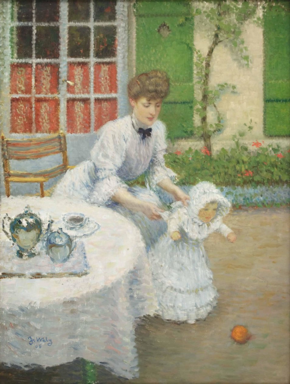 Jacques Wely Matka s dívkou hrající si s míčem 1906 od Jacques Wely
