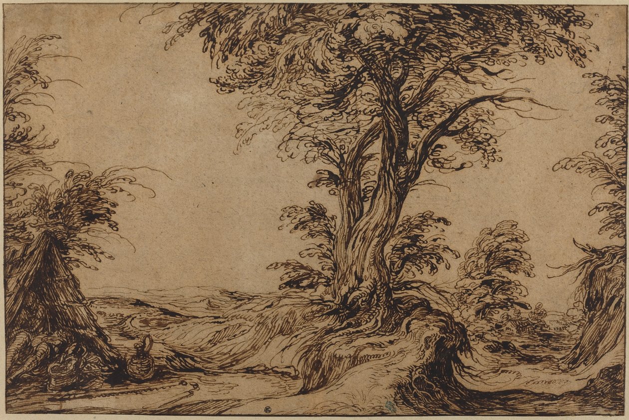 Krajina se spícími rolníky od Jacques de Gheyn II