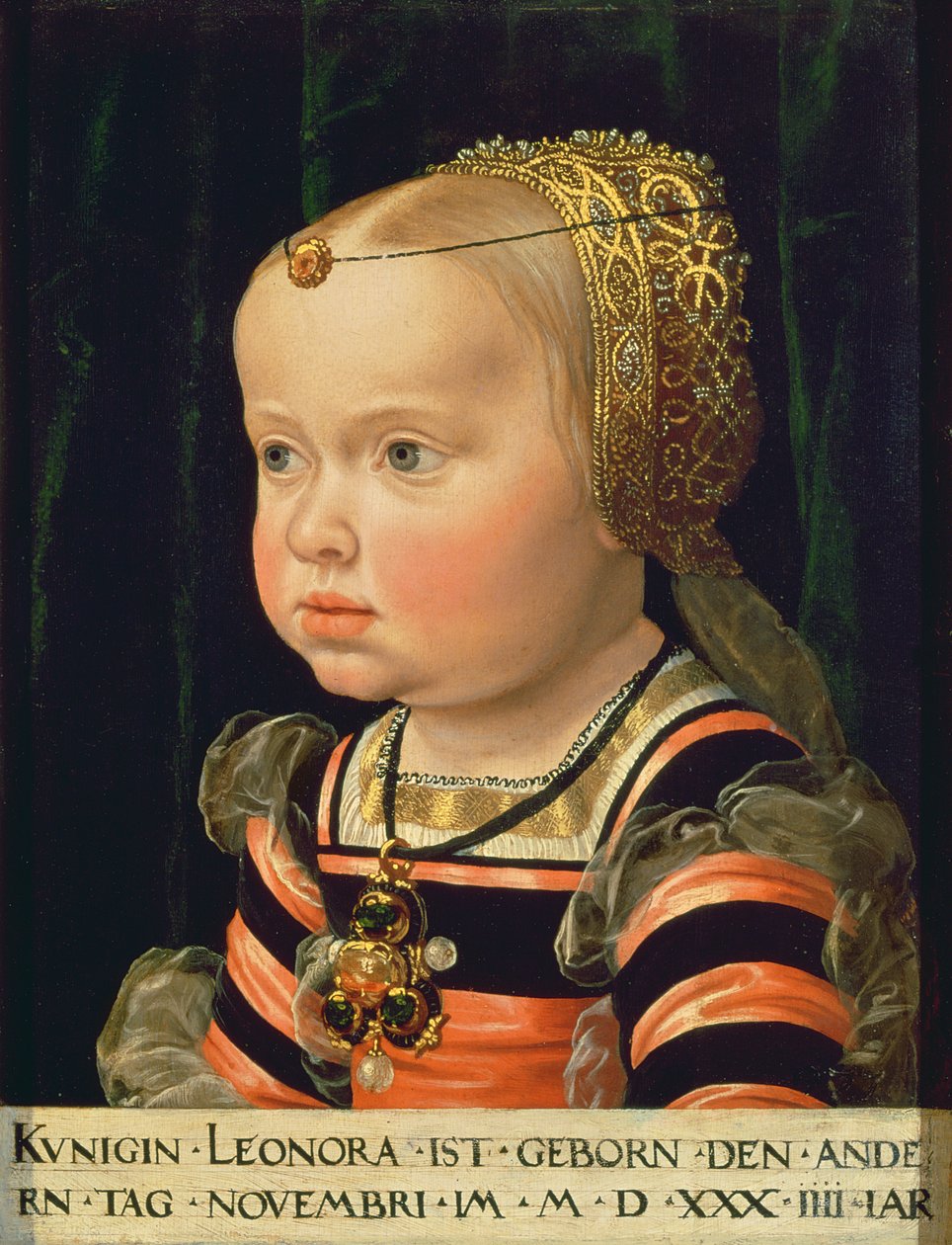 Arcivévodkyně Eleonora z Mantovy (1534-94), ve věku dvou let (panel) od Jakob Seisenegger