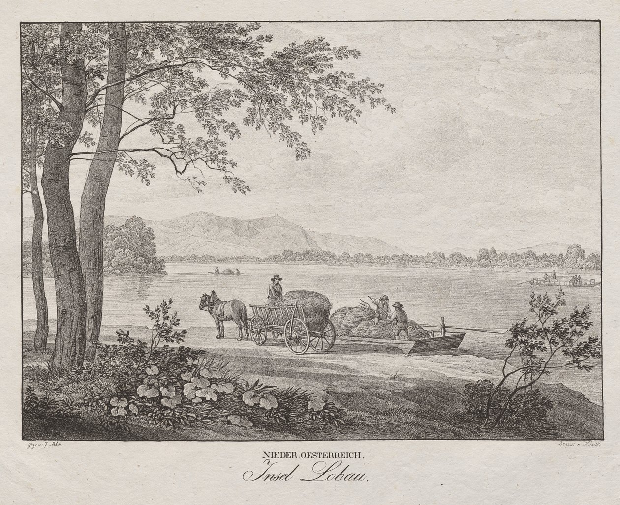 Dolní Rakousko, ostrov Lobau od Jakob Alt