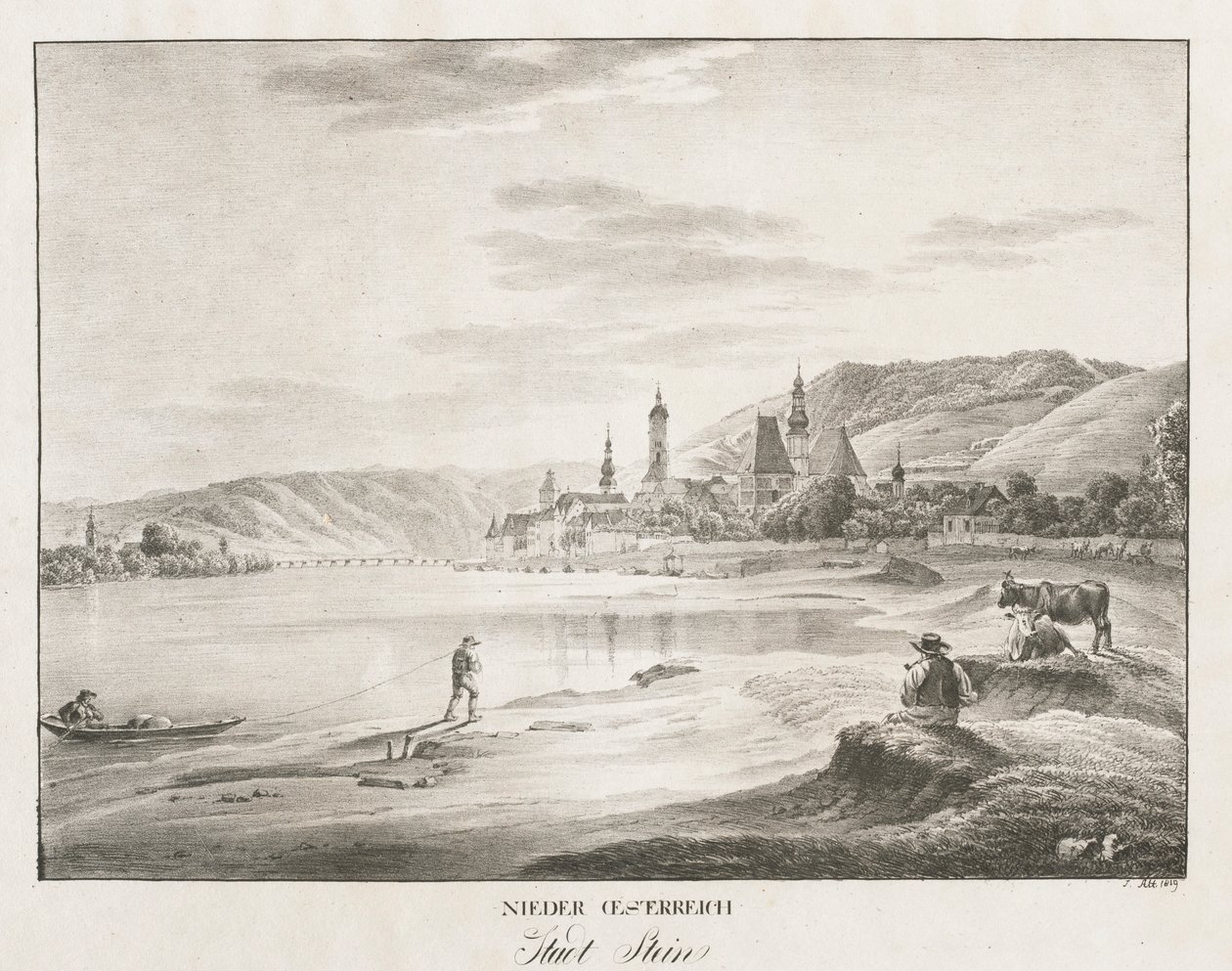 Dolní Rakousko, město Stein, 1819. od Jakob Alt
