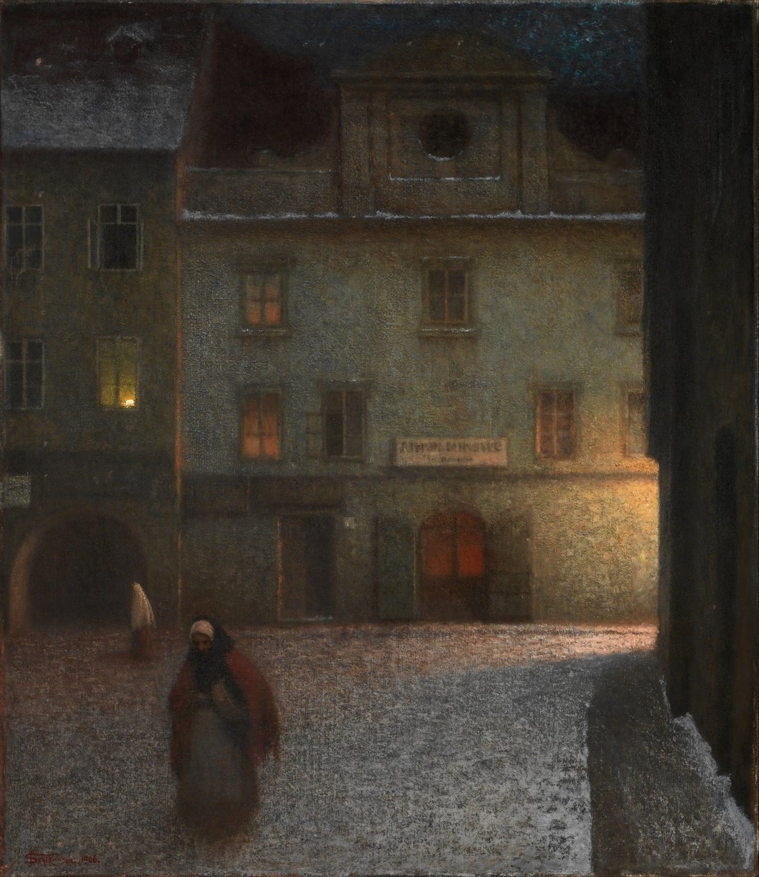 Večerní ulice od Jakub Schikaneder