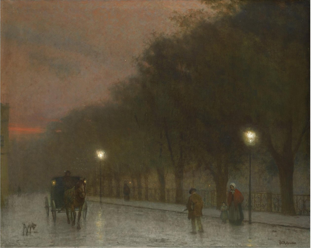 Praha za soumraku, c. 1910 od Jakub Schikaneder