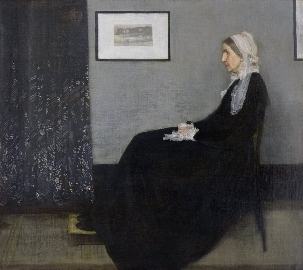 Aranžmá v šedé a černé barvě č. 1 NEBO Portrét Matky umělkyně Whistlerova matka od James Abbott McNeill Whistler