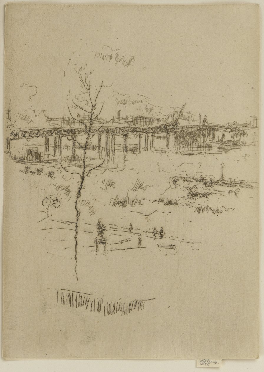 Železniční most Charing Cross, c.1887 (lept na papíře) od James Abbott McNeill Whistler