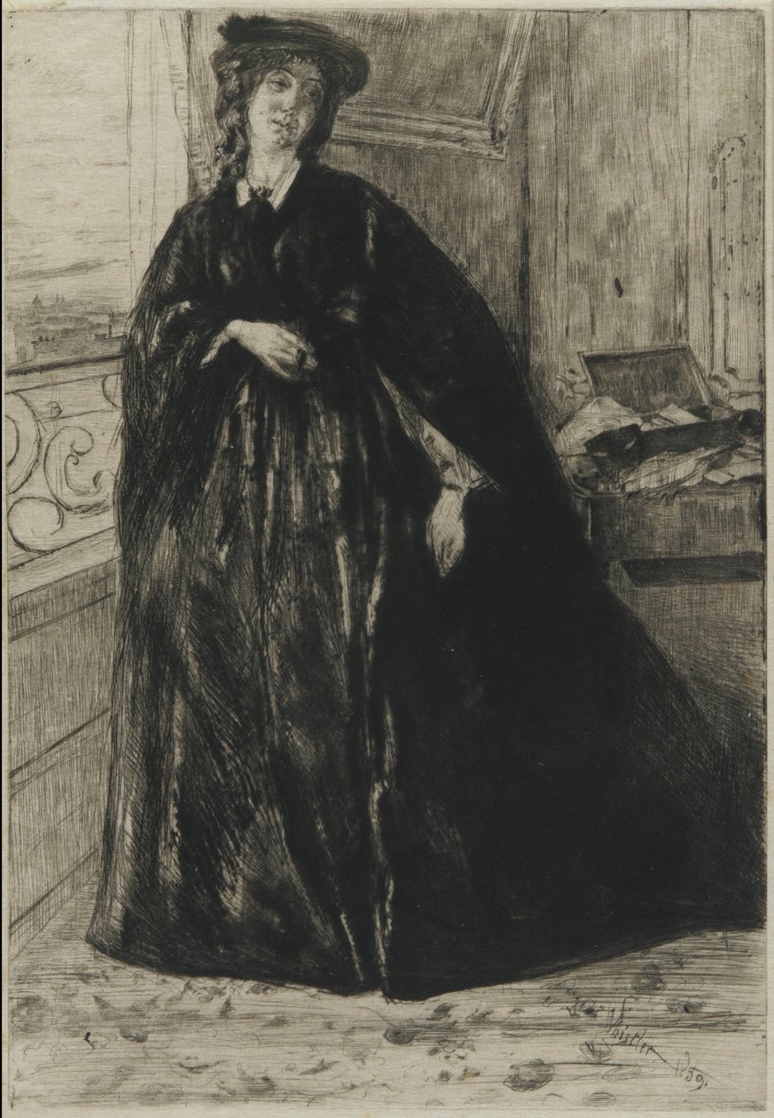 Finette, 1859 (suchá jehla na papíře) od James Abbott McNeill Whistler