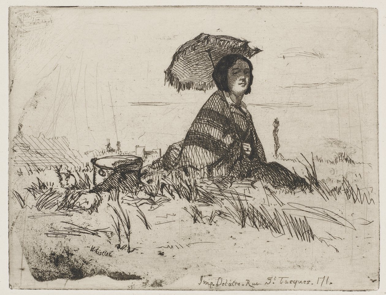 V plném slunečním světle, 1858 (lept na papíře) od James Abbott McNeill Whistler