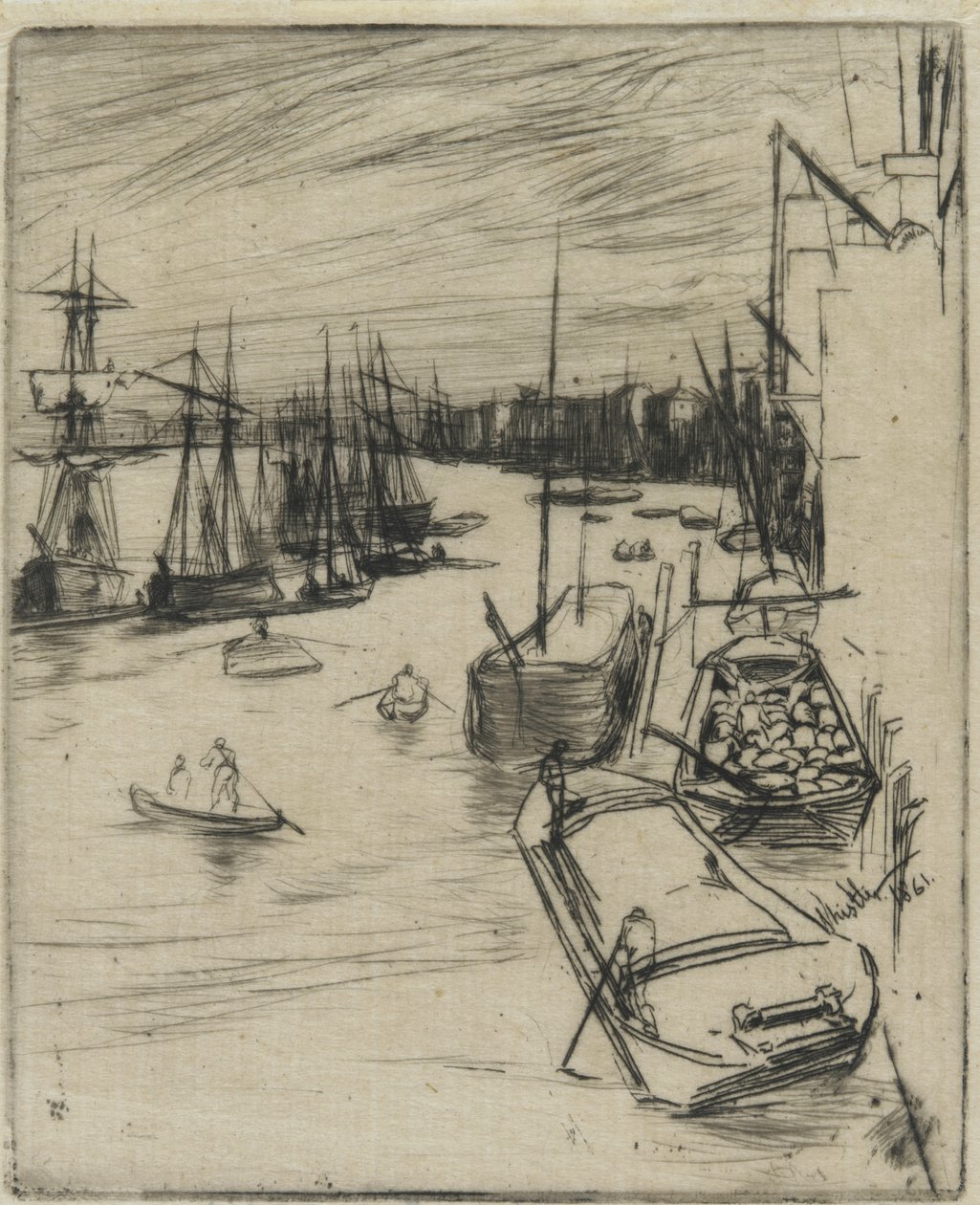 Little Wapping, 1861 (lept na papíře) od James Abbott McNeill Whistler