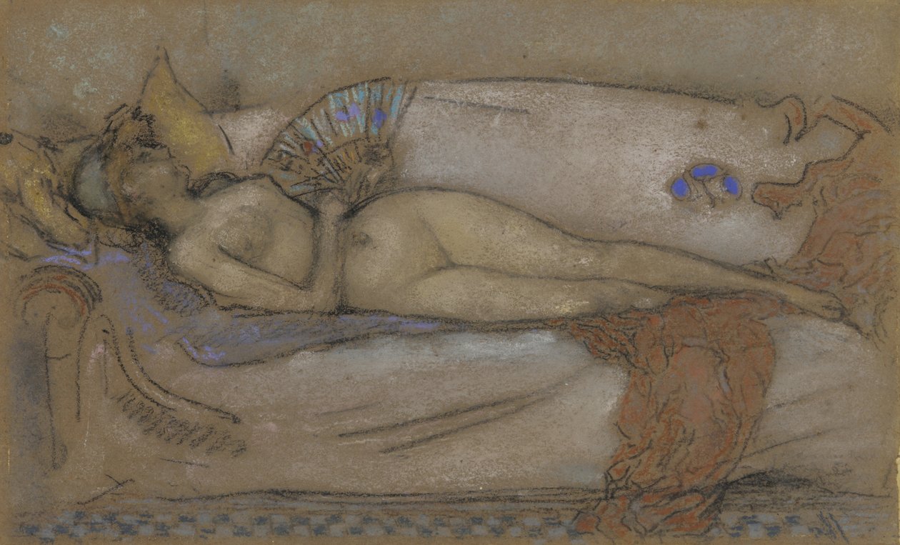 Pour le pastel: Růže a opál, kolem 1885-95 (křída a pastel na hnědém papíře) od James Abbott McNeill Whistler