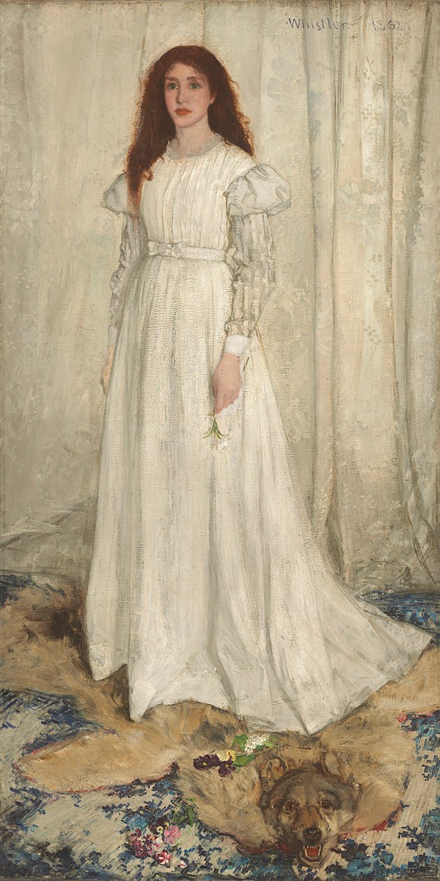 Symfonie v bílé, č. 1: Bílá dívka, 1862 od James Abbott McNeill Whistler