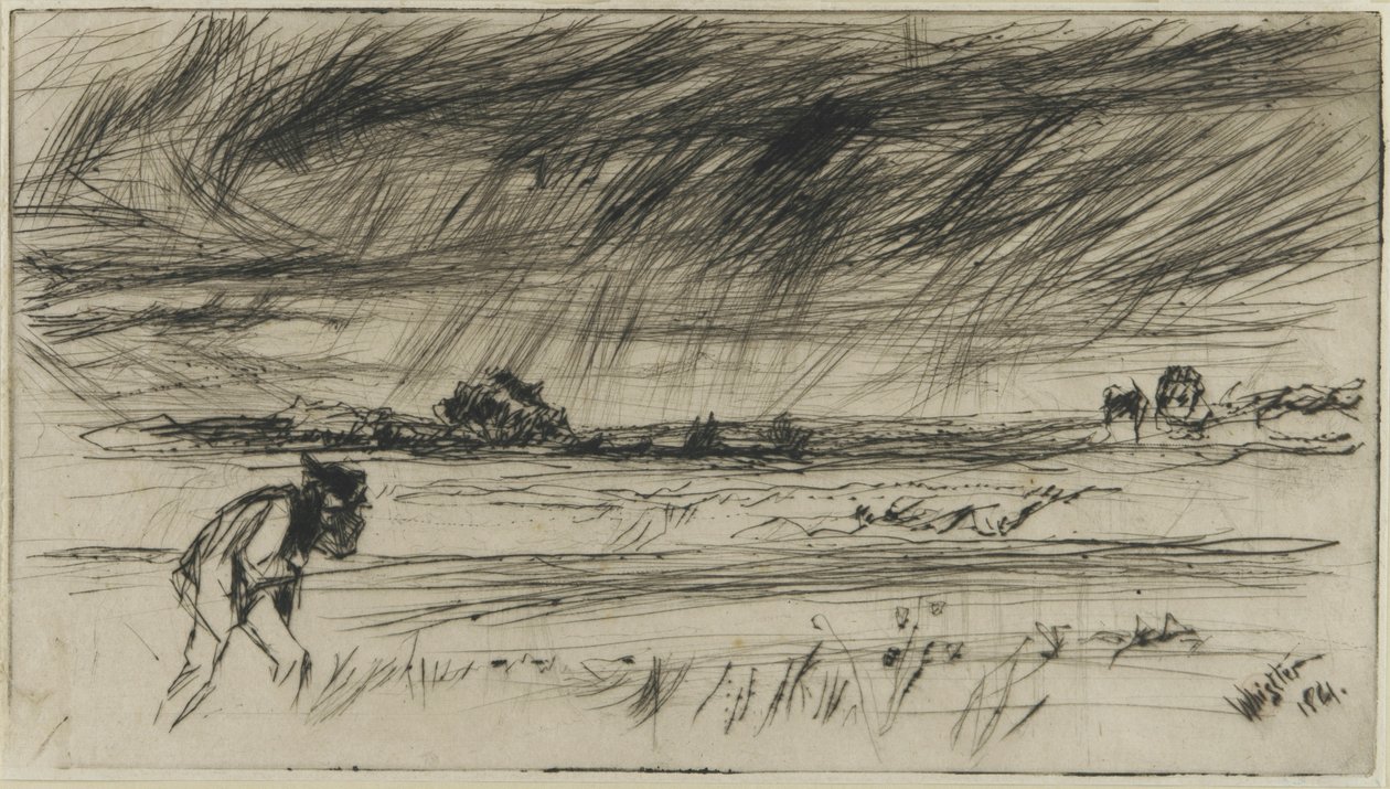 Bouře, 1861 (suchá jehla na papíře) od James Abbott McNeill Whistler