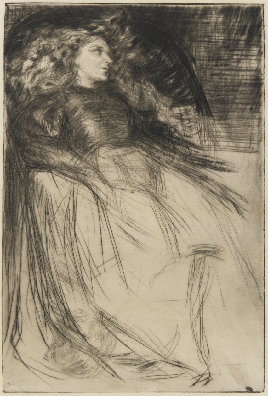 Weary, 1863 (suchá jehla na papíře) od James Abbott McNeill Whistler