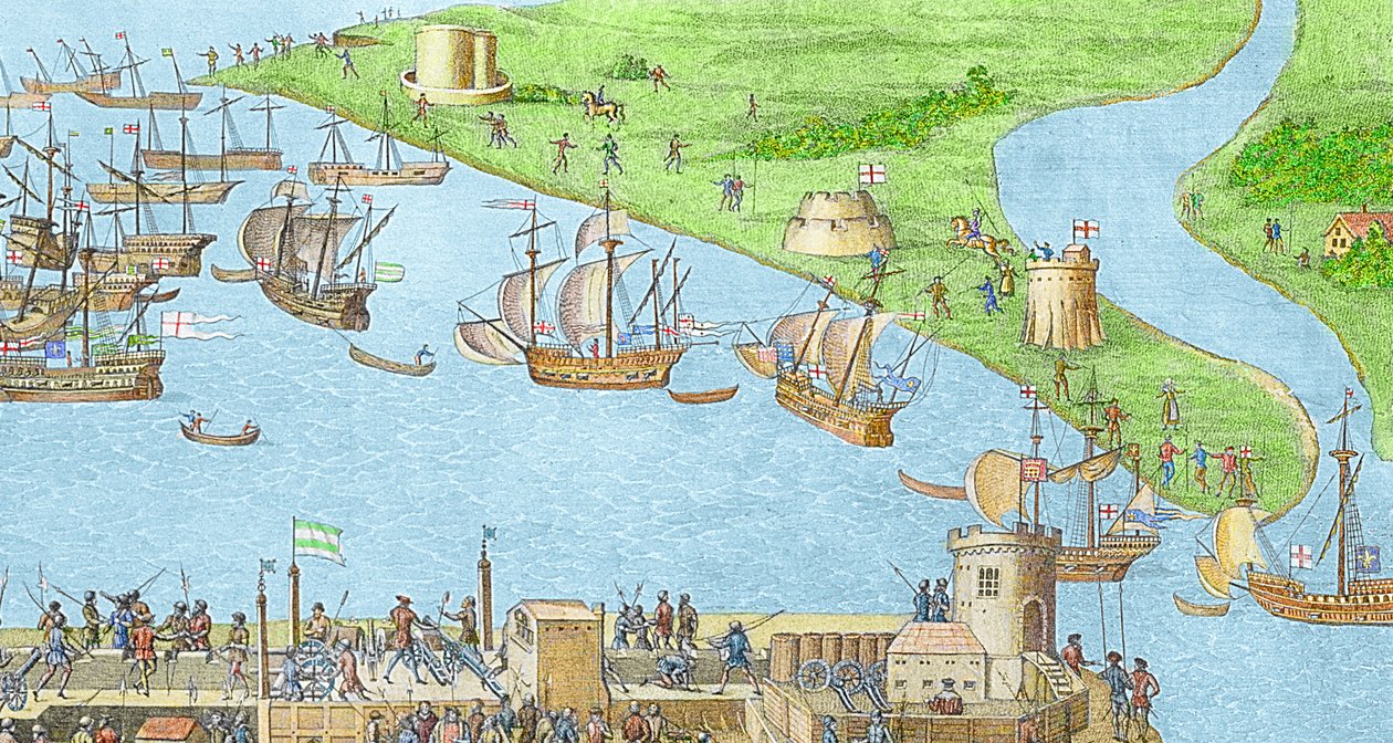 Tábořiště anglických sil poblíž Portsmouthu během bitvy o Solent od James Basire