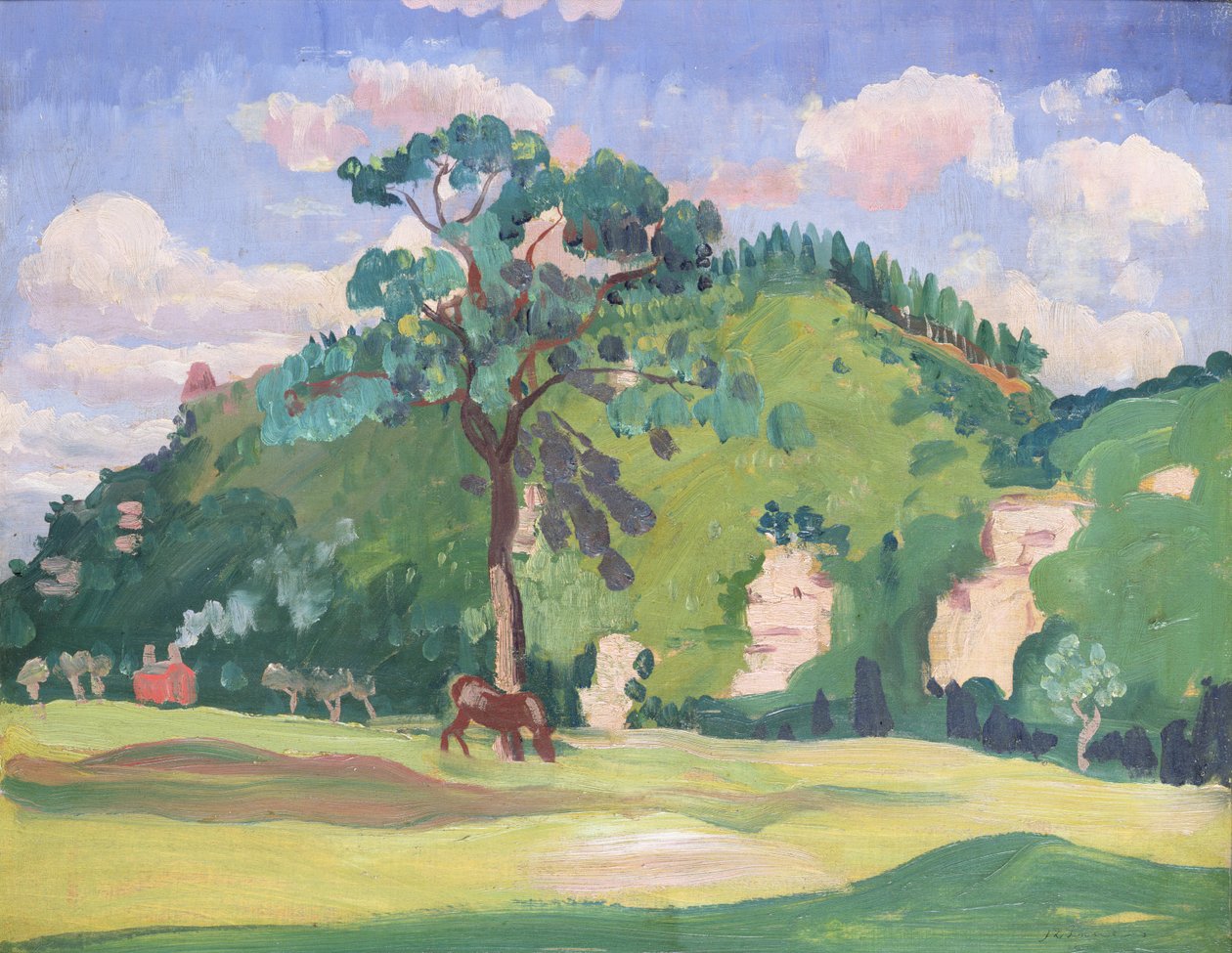 Krajina s pasoucím se koněm, 1912-13 od James Dickson Innes