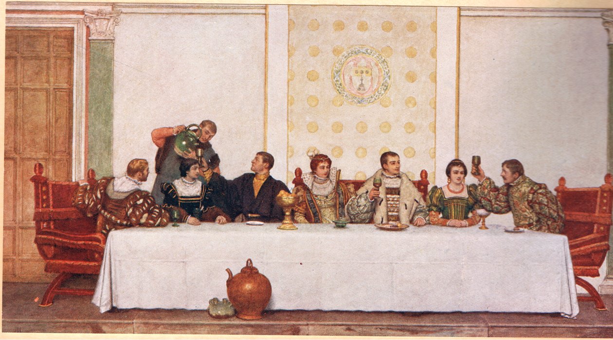 Svatební hostina, ilustrace z 