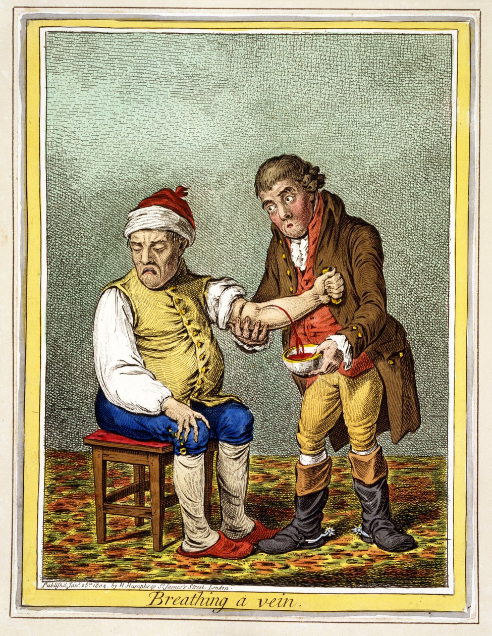 Dýchání žilou, pub. Londýn 28. ledna 1804 od James Gillray